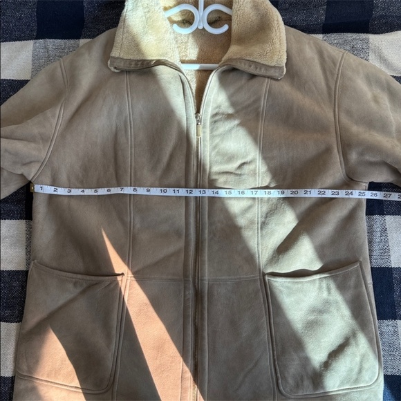 Sherpa real suede leather jacket , vintage size XL , made in Europe - Picture 2 of 9